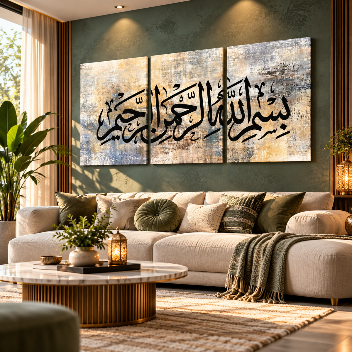 Set of 3 Islamic Premium Wall Art Photo Tiles
