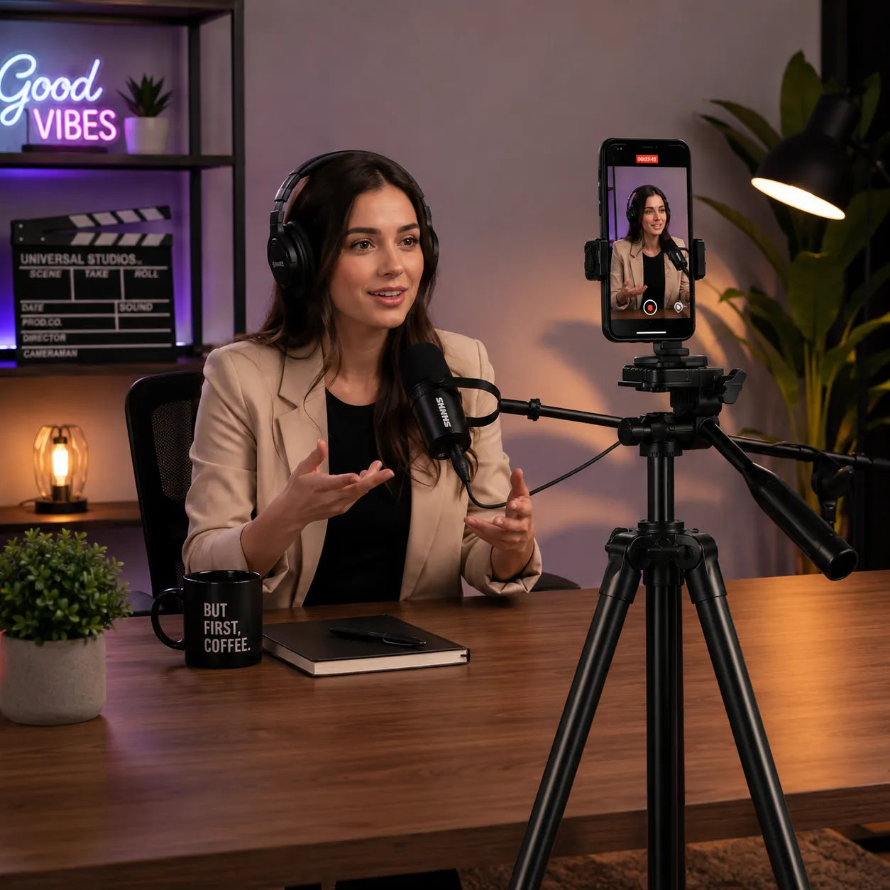 Professional Camera & Mobile Tripod Stand | 360° Rotation | Adjustable Height | Lightweight