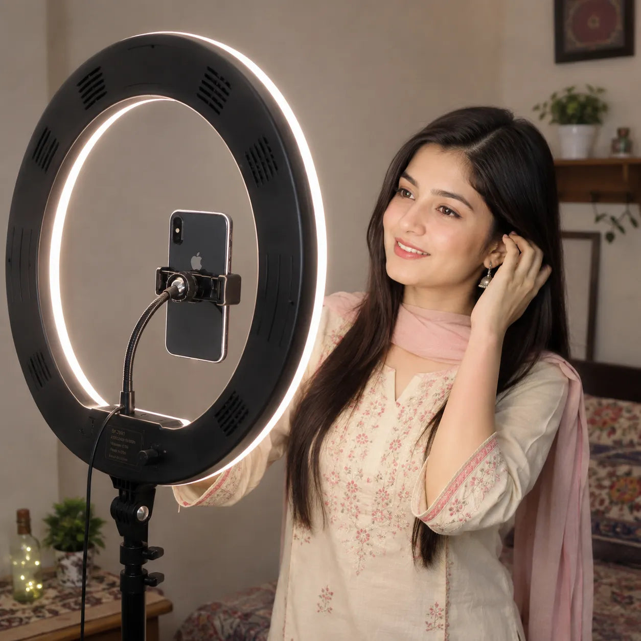 18-Inch RGB LED Ring Light with 3 Mobile Holders | Professional Content Creator Light