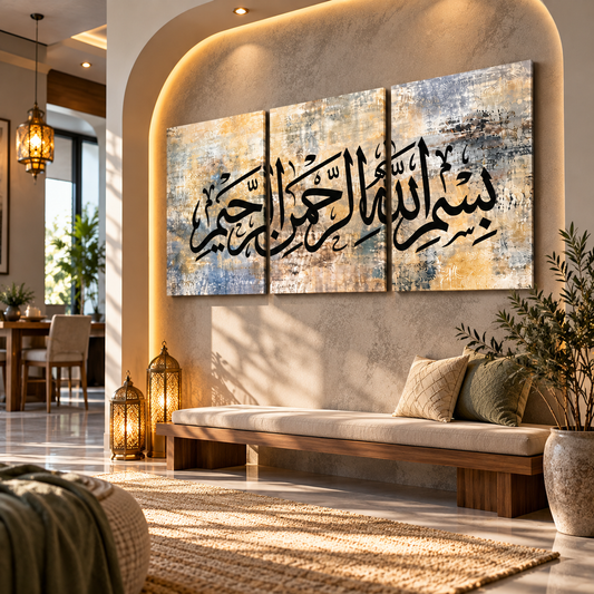Set of 3 Islamic Premium Wall Art Photo Tiles