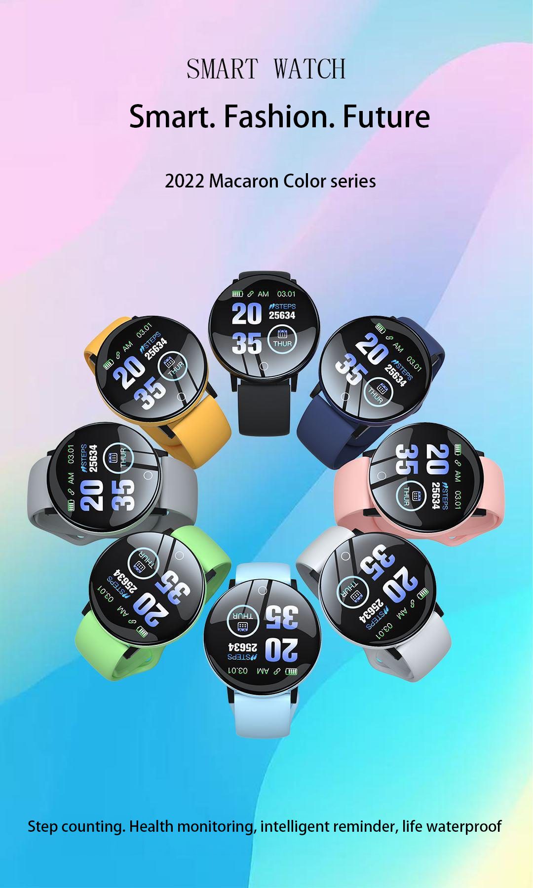B41 Smart Fitness Watch – Step Counter, Activity Tracker, Smart Notifications & Health Monitoring | Compatible with Android & iOS | Unisex Design