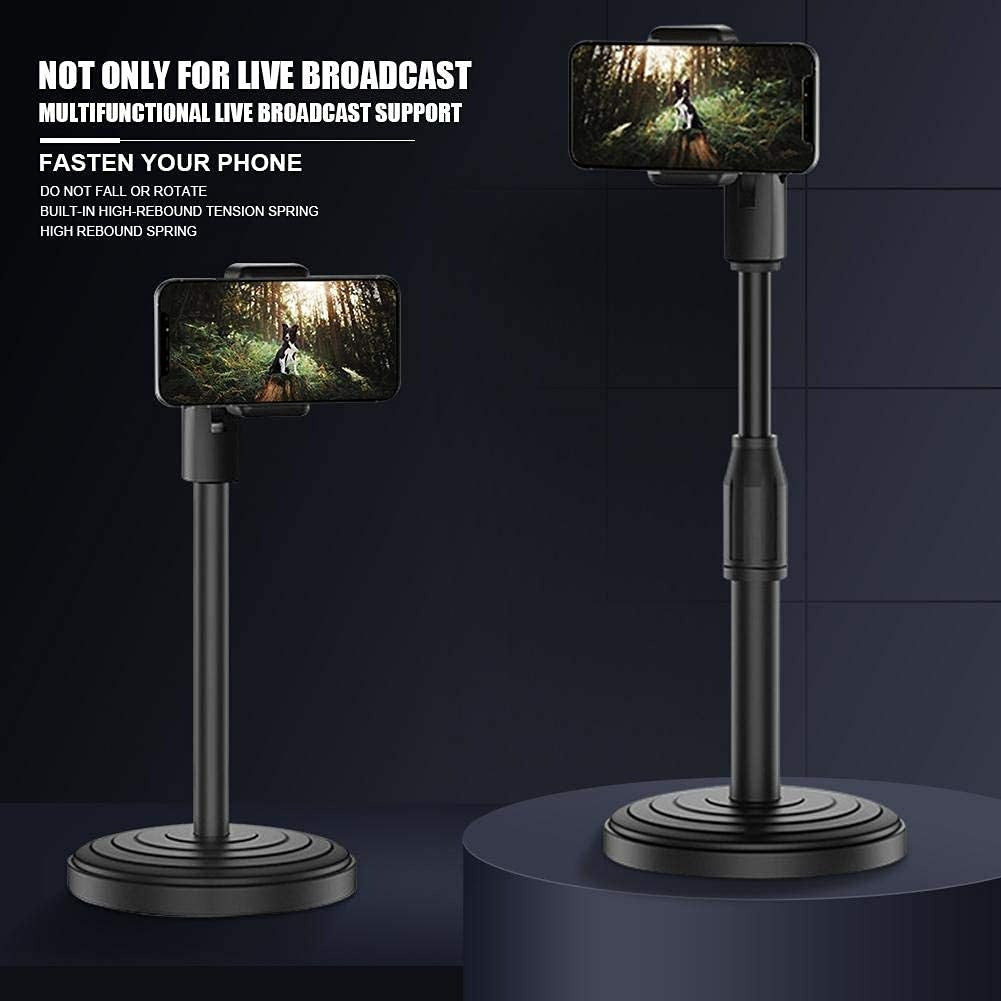 Adjustable Mobile Phone Stand – Retractable Desk & Table Holder Clip Mount for Smartphones, Live Streaming, Video Calls & Recording