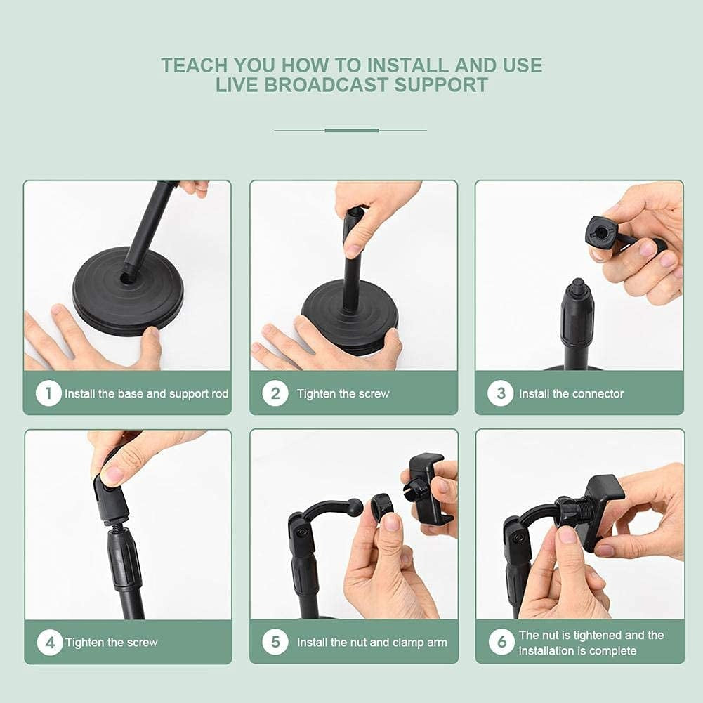 Adjustable Mobile Phone Stand – Retractable Desk & Table Holder Clip Mount for Smartphones, Live Streaming, Video Calls & Recording