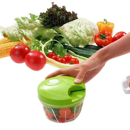 Manual Mini Hand Pull Food Chopper | Spin Cutter for Vegetable & Fruit | Food Processor