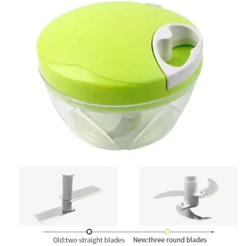 Manual Mini Hand Pull Food Chopper | Spin Cutter for Vegetable & Fruit | Food Processor