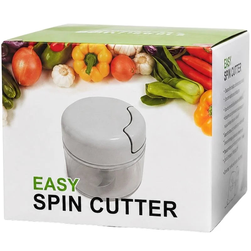 Manual Mini Hand Pull Food Chopper | Spin Cutter for Vegetable & Fruit | Food Processor
